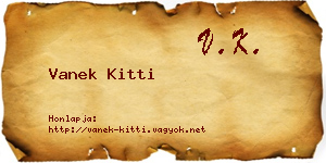 Vanek Kitti névjegykártya