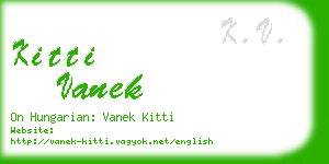 kitti vanek business card